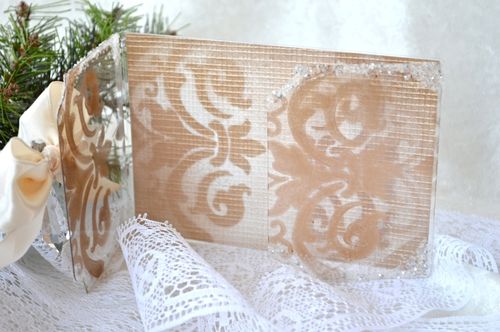 Clear Scraps DCVW Holiday Christmas Card Snow Glitter Pinky Hobbs6