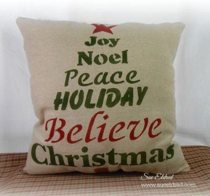Clear Scraps Stenciled Holiday Pillow