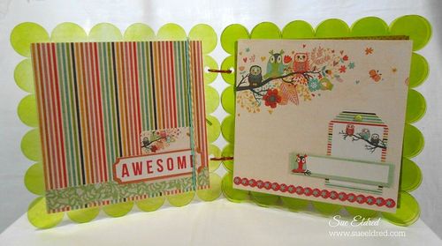 Clear Scrap Kaisercraft Scallop Album pages 1 and 2