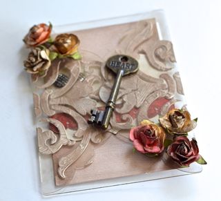 Clear Scraps Send It Clear Card Gesso Mica Powder Pinky Hobbs3