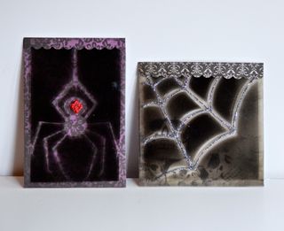 Halloween Spider Acrylic Cards Spray Paint Pinky Hobbs1
