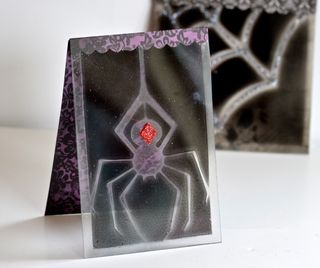 Halloween Spider Acrylic Cards Spray Paint Pinky Hobbs4