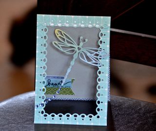 Clear Scraps Chipboard Dragonfly Acrylic Card by Pinky Hobbs2