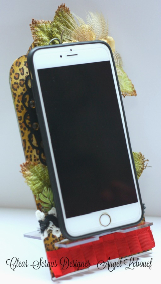 Clear Scraps Phone Holder- Angel LeBouef 3