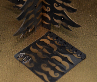 Mustache Christmas Trees 3-D Hipster Holidays Pinky Hobbs Clear Scraps3