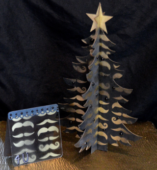 Mustache Christmas Trees 3-D Hipster Holidays Pinky Hobbs Clear Scraps2