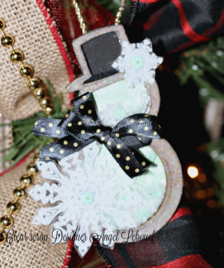Clear Scrap Ornament snowman-angel
