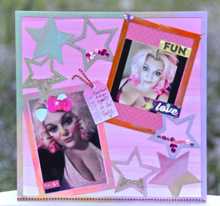 Clear Scraps Acrylic Layout Stars Hello Kitty Pinky Hobbs - 2