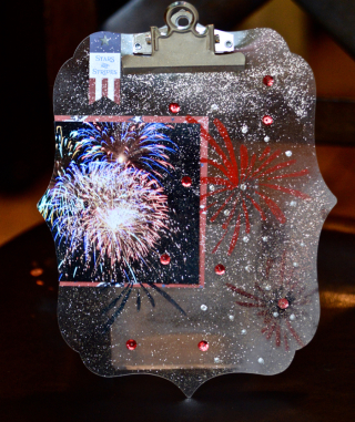 ClearScraps  Acrylic Clipboard Fireworks Pinky Hobbs - 2