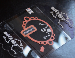 Clear Scraps Skull Stencil Send It Clear Card Pinky Hobbs - 2