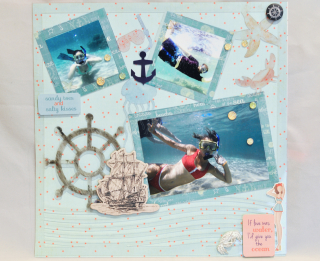 Sandy toes_clear scraps_nancy keslin_acrylic layout