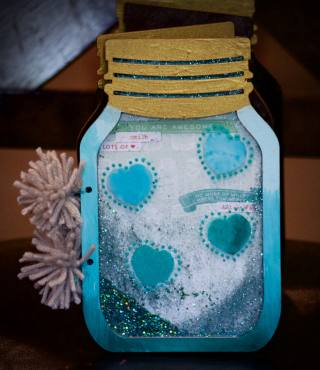 Clear Scraps Mason Jar Wood Shaker Chalkboard by Pinky - 1