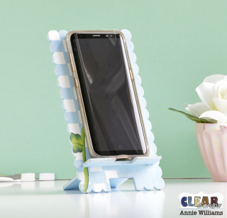 Handpainted and Stenciled Phone Stand by Annie Williams - With Phone for CS