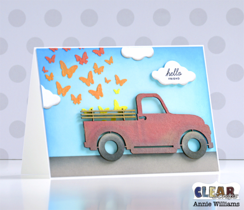 Butterfly Truck Card by Annie Williams for Clear Scraps - Main