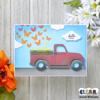 Butterfly Truck Card by Annie Williams for Clear Scraps - Flat