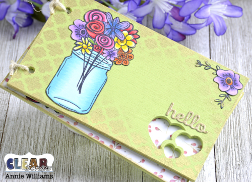 Floral Wood Card by Annie Williams for Clear Scraps - Detail