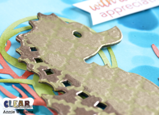 Stenciled Seahorse Card by Annie Williams for Clear Scraps - Stencil Detail