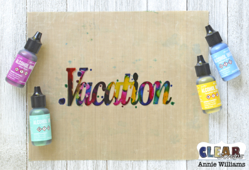 Color Changing Vacation Tote by Annie Williams for Clear Scraps - Inking