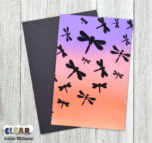 Cattails at Sunset Card by Annie Williams for Clear Scraps - Trim Background Panels