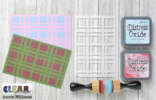 Easy Plaid Christmas Cards by Annie Williams for Clear Scraps - Plaid Background