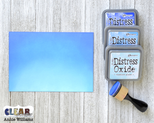 Autumn Thank You Card by Annie Williams for Clear Scraps - Inking Background