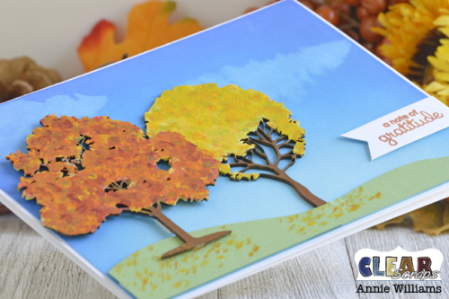 Autumn Thank You Card by Annie Williams for Clear Scraps - Detail