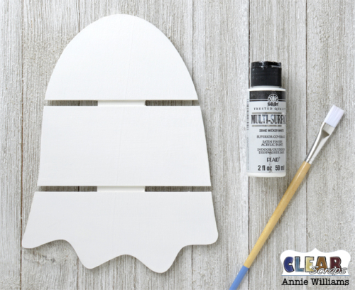 Glow in the Dark Ghost Pallet Decor by Annie Williams for Clear Scraps - Basecoat