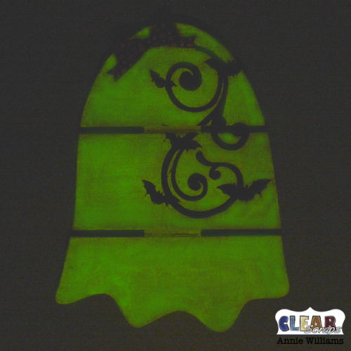 Glow in the Dark Ghost Pallet Decor by Annie Williams for Clear Scraps - Glowing