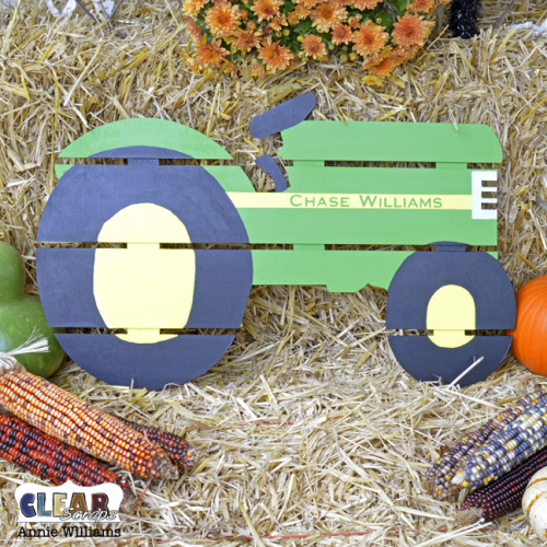 Personalized Tractor Pallet by Annie Williams for Clear Scraps - Main