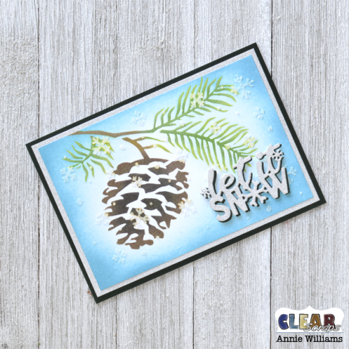 Snowy Pine Cone Card by Annie Williams for Clear Scraps - Assembled