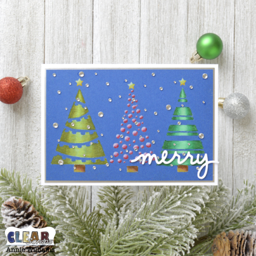 Snowy Christmas Tree Card by Annie Williams for Clear Scraps - Main