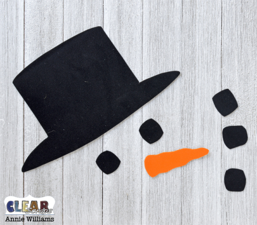 Snowman Pallet Decor by Annie Williams for Clear Scraps - Flocked Accessories