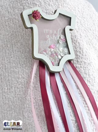 Baby Onesie Shaker Pin by Annie Williams for Clear Scraps - Main