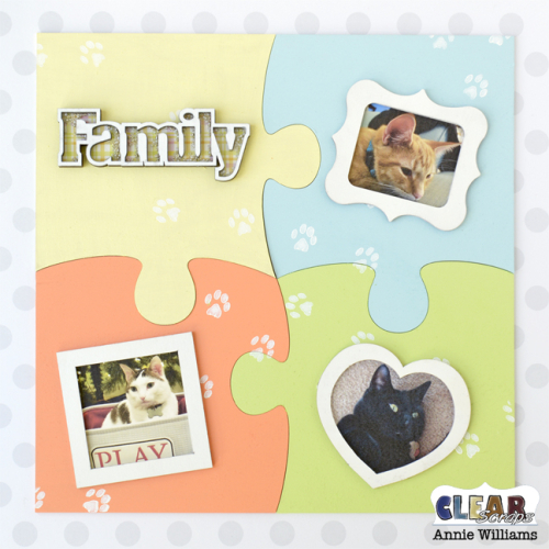 Cat Family Puzzle Decor by Annie Williams for Clear Scraps - Main