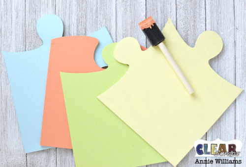 Cat Family Puzzle Decor by Annie Williams for Clear Scraps - Painting