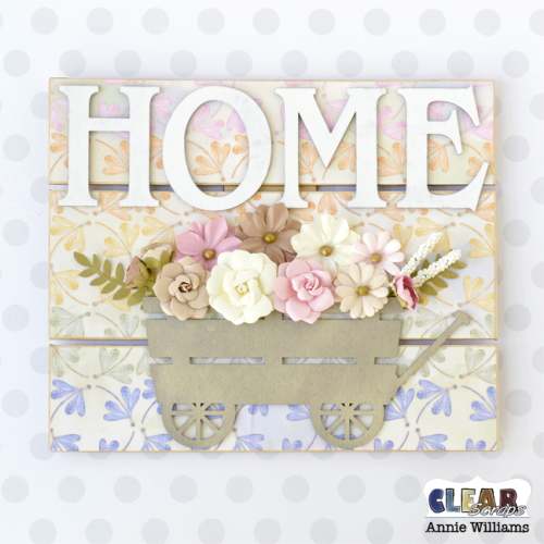 Home with Wagon of Flowers Pallet Sign by Annie Williams for Clear Scraps - Main