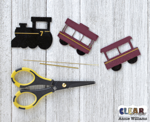 Alpine Train Card by Annie Williams for Clear Scraps - Embellish Train