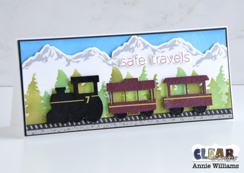 Alpine Train Card by Annie Williams for Clear Scraps - Standing