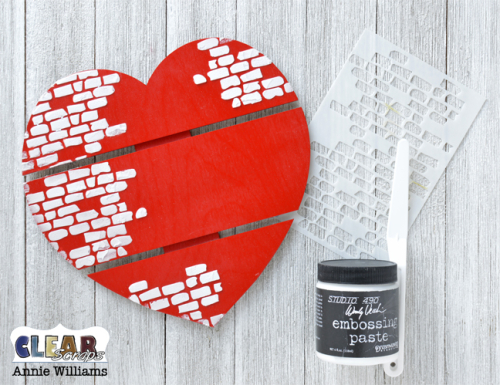 Valentine Heart Decor by Annie Williams for Clear Scraps - Embellish Large Heart