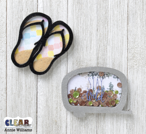Vacation Shaker Magnets by Annie Williams for Clear Scraps - Front