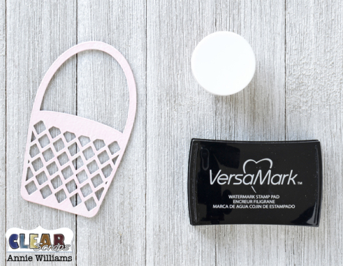 Springtime Flower Basket Card by Annie Williams for Clear Scraps - Chipboard Basket Springtime Flower Basket Card by Annie Williams for Clear Scraps - Chipboard Basket