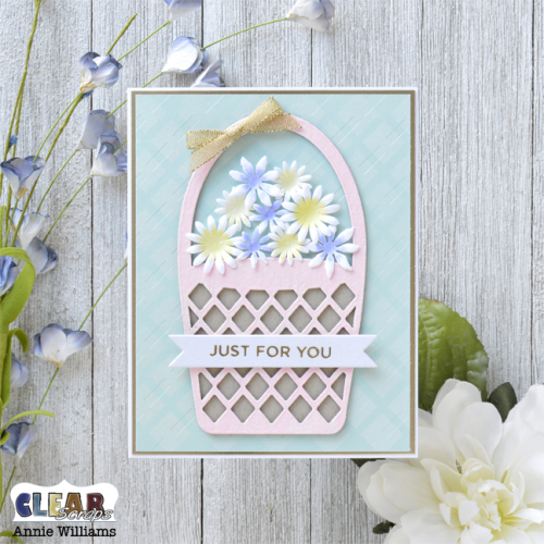 Springtime Flower Basket Card by Annie Williams for Clear Scraps - Main Springtime Flower Basket Card by Annie Williams for Clear Scraps - Main