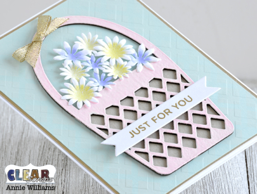 Springtime Flower Basket Card by Annie Williams for Clear Scraps - Detail Springtime Flower Basket Card by Annie Williams for Clear Scraps - Detail