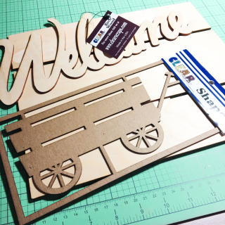 Clear_scraps_wagon_chipboard_square_pallet_wood_welcome_script_word_supplies