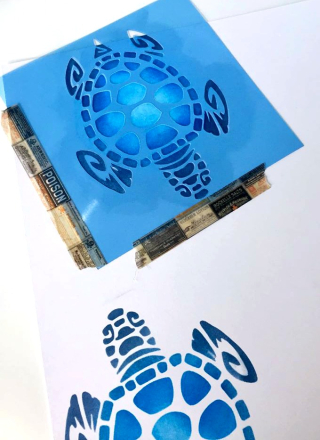 Clear_Scraps_6 Stencil_Tropical Exploring close up 1