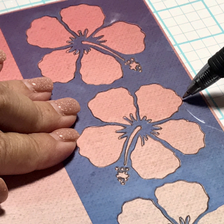 Clear_Scraps_Hibiscus_Stencil_LayoutDemo1