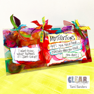 Clear _scraps_acrylic_slimline_mini_album_alcohol_ink_motivation_quotes_healthy_lifestyle_diet_tami_sanders - wm