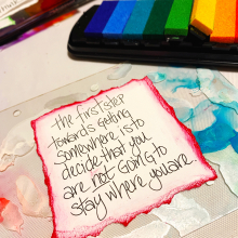 Clear _scraps_acrylic_slimline_mini_album_alcohol_ink_motivation_quotes_healthy_lifestyle_diet_tami_sanders - 16