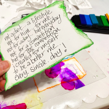 Clear _scraps_acrylic_slimline_mini_album_alcohol_ink_motivation_quotes_healthy_lifestyle_diet_tami_sanders - 18