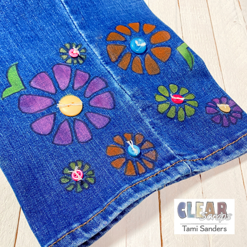 Clear_scraps_flower_stencil_jeans_altered_clothing_ink_kids_project_back_to_school_tami_sanders